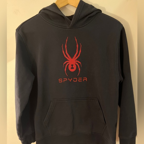 Spyder Black Hoodie with Red Logo Junior XL - Picture 2 of 9